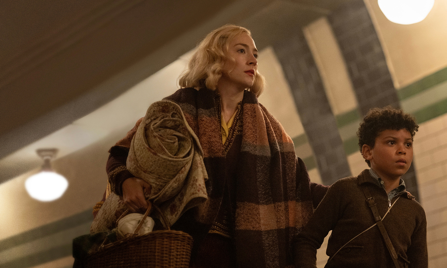 Saoirse Ronan and Elliott Heffernan in director Steve McQueen's World War II drama 'Blitz'. Photo supplied