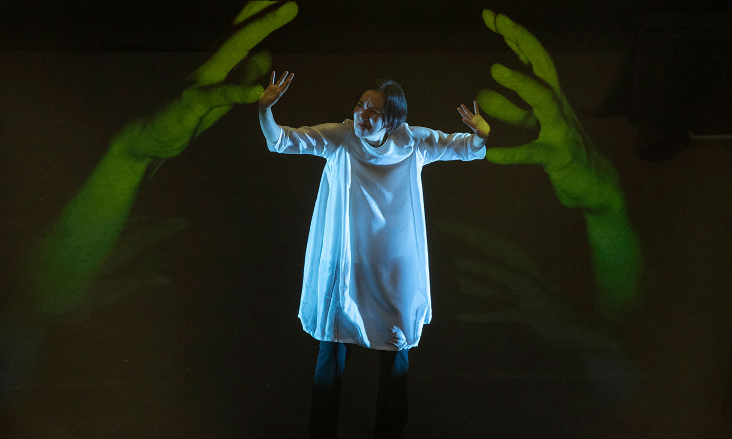 Japanese artist Chisato Minamimura in her work 'Scored in Silence'. Photo Mark Pickthall