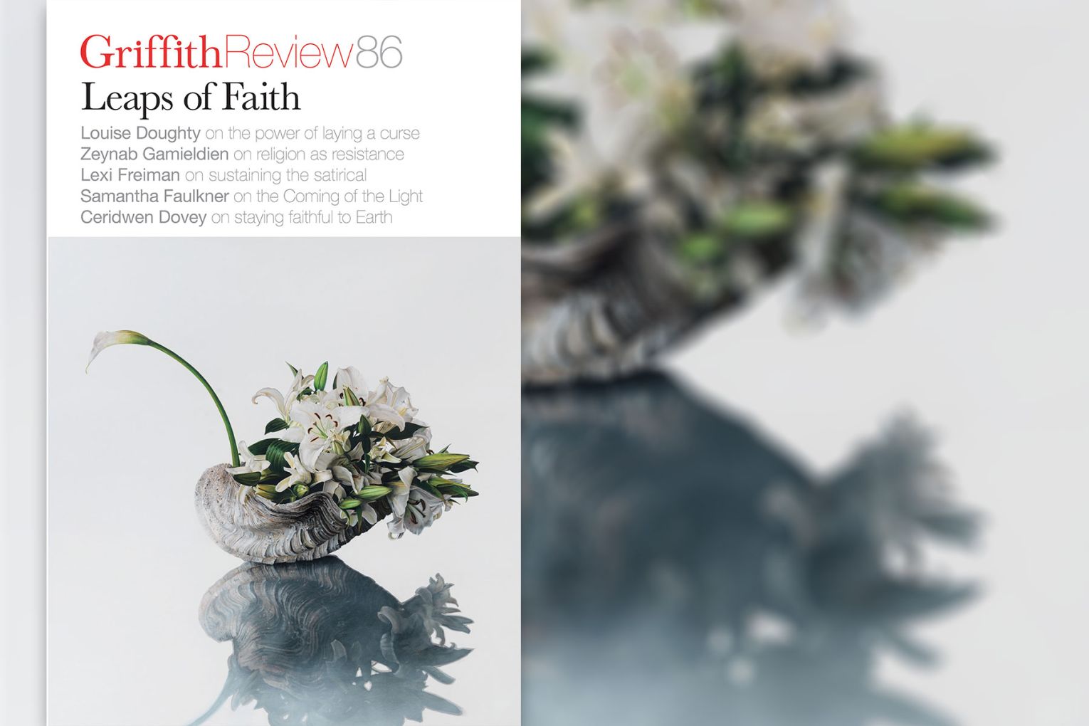The latest edition of Griffith Review, Leaps of Faith, explores the subject through poetry, prose and art. 