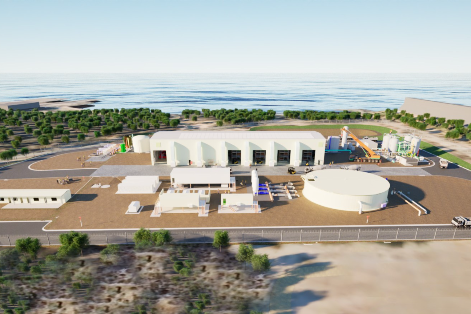 Concept design image for the Eyre Peninsula desalination plant. Final design to be confirmed. Image: SA Water