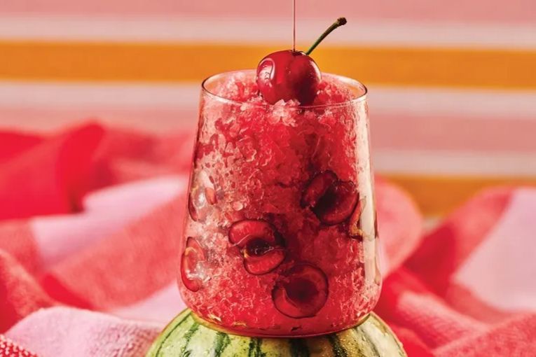 Thumbnail for Watermelon, sparkling rosé and cherry shaved ice