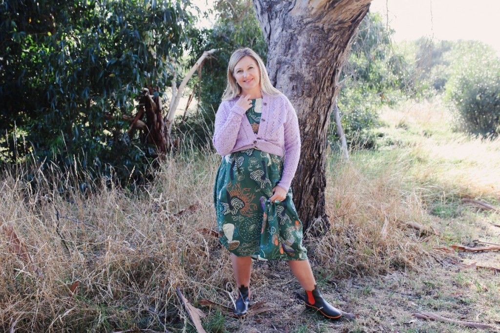 One of the dresses from the autumn winter collection The Spotted Quoll, which will be at Bowerbird design market
