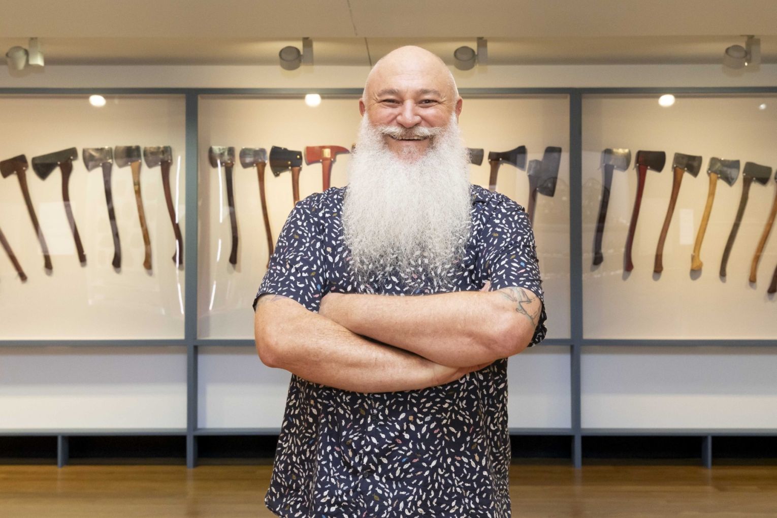 Mikey Hilburger's array of axes is just one of the collections on display in the exhibition Precious, now on at the Museum of Brisbane. Photo: Claudia Baxter
