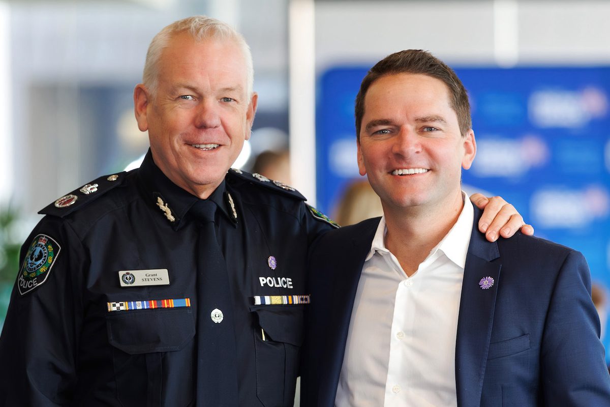 Police Commissioner Grant Stevens and Tom Rehn